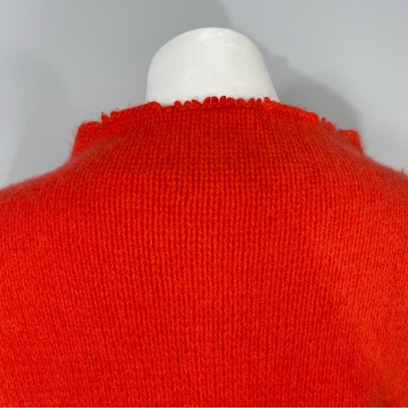SMINFINITY 100% Cashmere Orange Thick Heavy Chunky Knit Boxy Mock Neck Sweater M - Picture 12 of 16